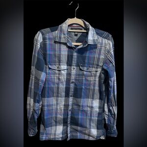 Tommy Hilfiger Men's Navy & Blues Checkered Lumberjack Cottagecore Shirt size XS